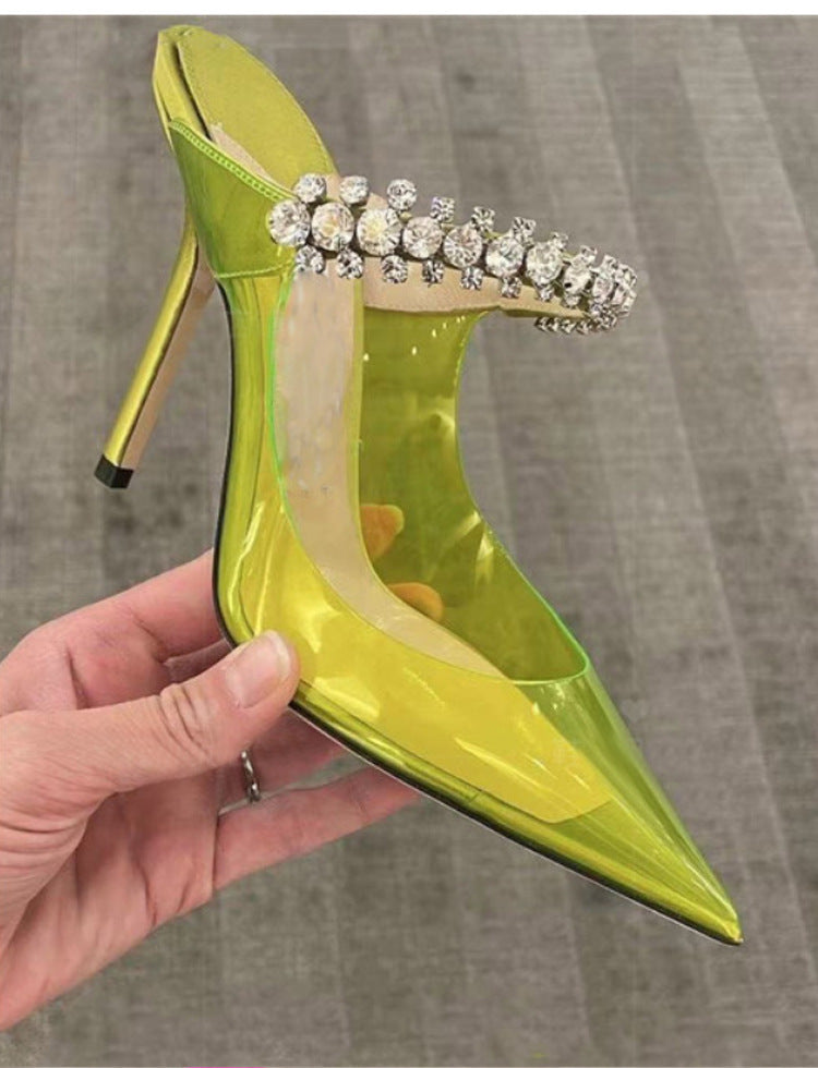 Rhinestone Transparent Stiletto High Heels