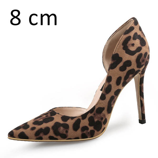 Leopard Print Pointed High Heels Stiletto Shoes