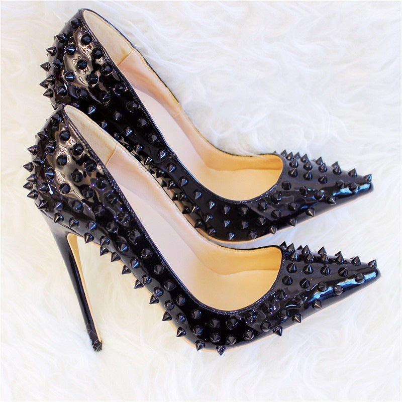 Fashion Women's Rivet Pointed Toe High Heels