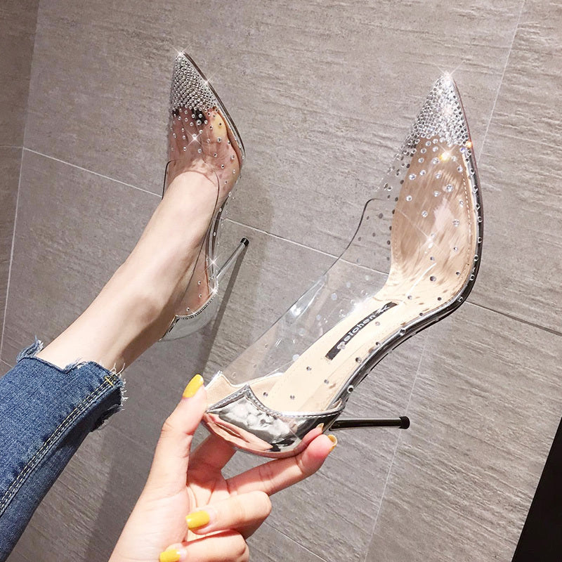 Transparent Bridesmaid Pointed Stiletto Heel