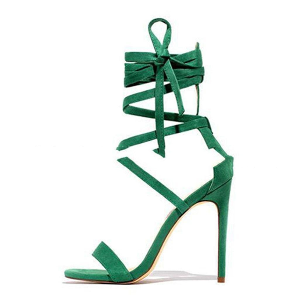 European And American Fashion Multicolor Stiletto Strap High-heeled Sandals