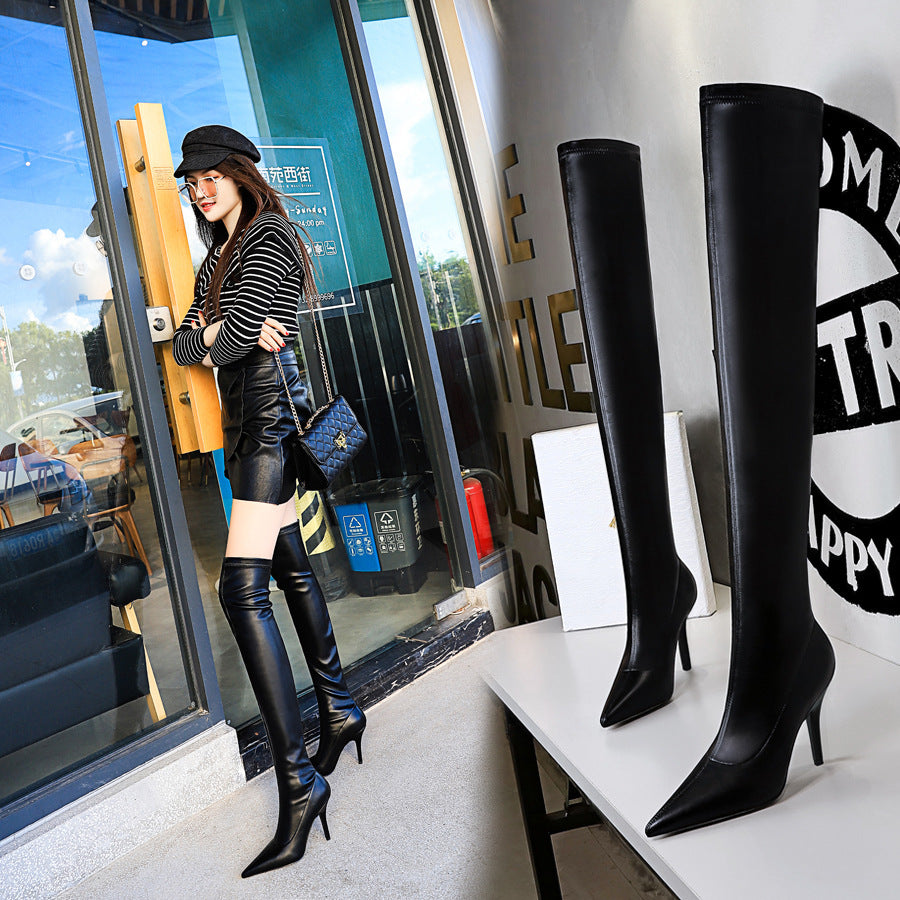 Skinny High-heeled Pointed Pedicure Stovepipe Over-the-knee Boots