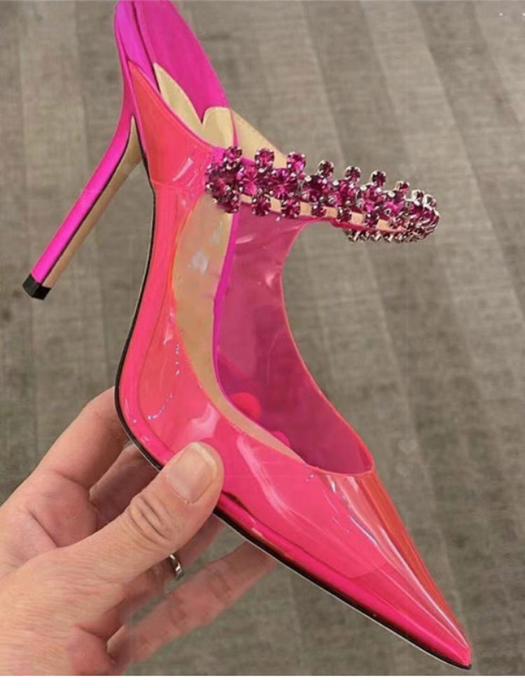 Rhinestone Transparent Stiletto High Heels