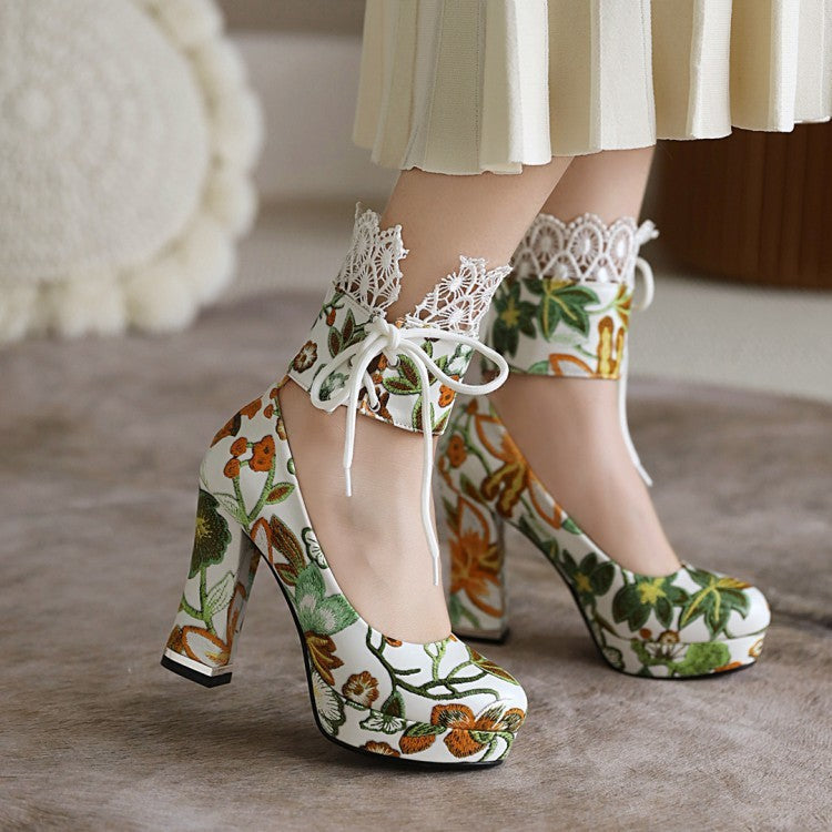 Chunky Heel Fashion Women's Shoes Spring And Autumn Single Shoes High Heels