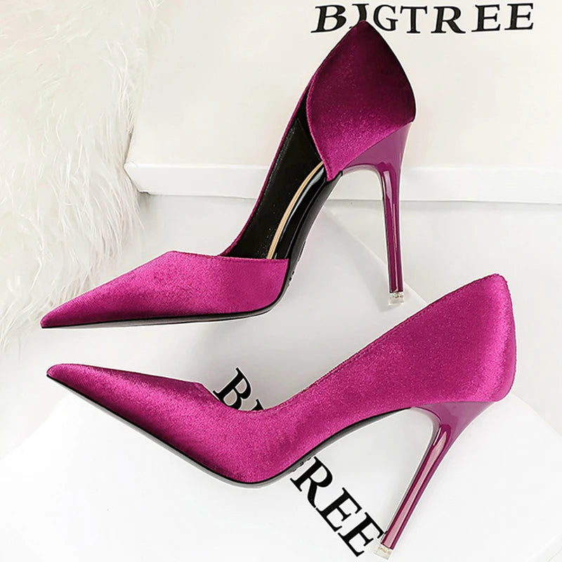 Shoes Purple Women Pumps Design Suede High Heels Sexy Party Shoes Stilettos Lady Heels Luxury Pumps Shoes