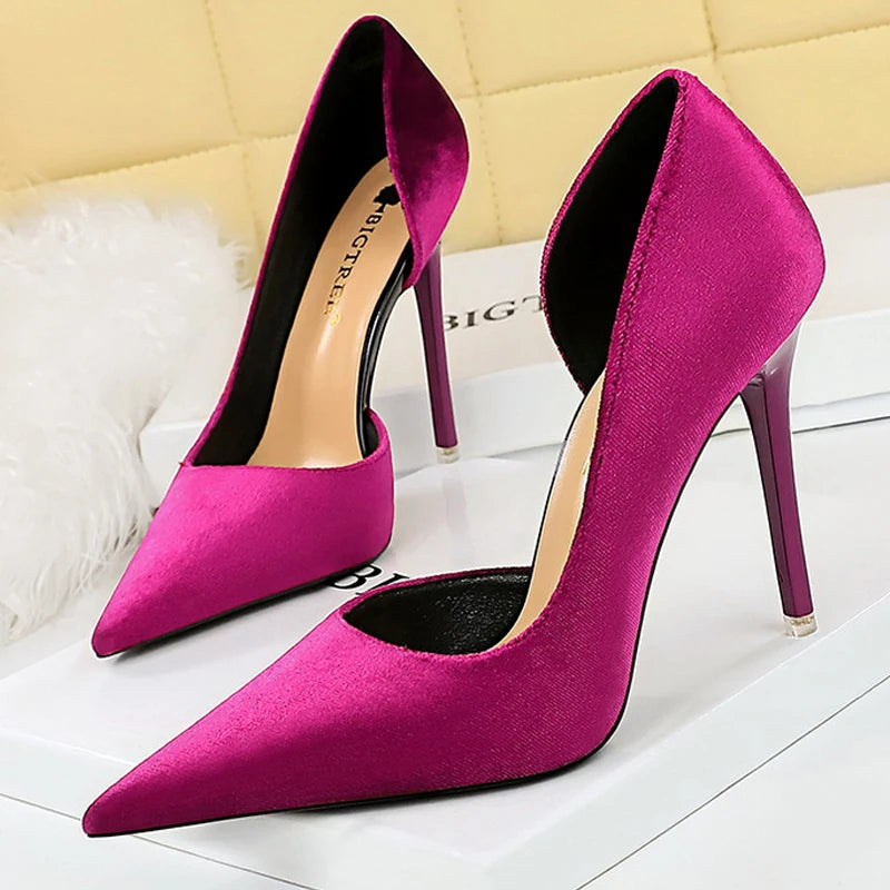 Shoes Purple Women Pumps Design Suede High Heels Sexy Party Shoes Stilettos Lady Heels Luxury Pumps Shoes