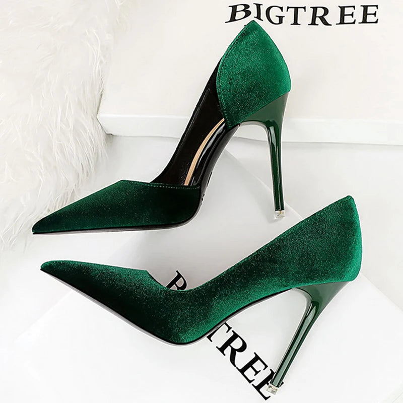 Shoes Purple Women Pumps Design Suede High Heels Sexy Party Shoes Stilettos Lady Heels Luxury Pumps Shoes