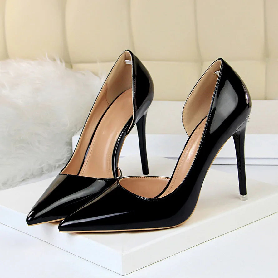 2023 Plus Size 43 Newest Women 10.5cm High Heels Gold Pumps Female Stripper Tacons Lady Shoes High Heels Scarpins Fetish Shoes