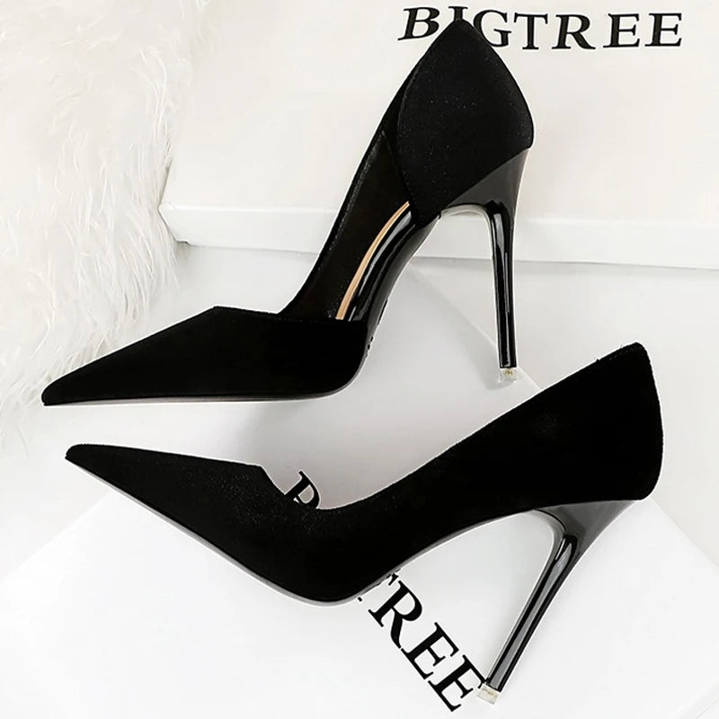 Shoes Purple Women Pumps Design Suede High Heels Sexy Party Shoes Stilettos Lady Heels Luxury Pumps Shoes