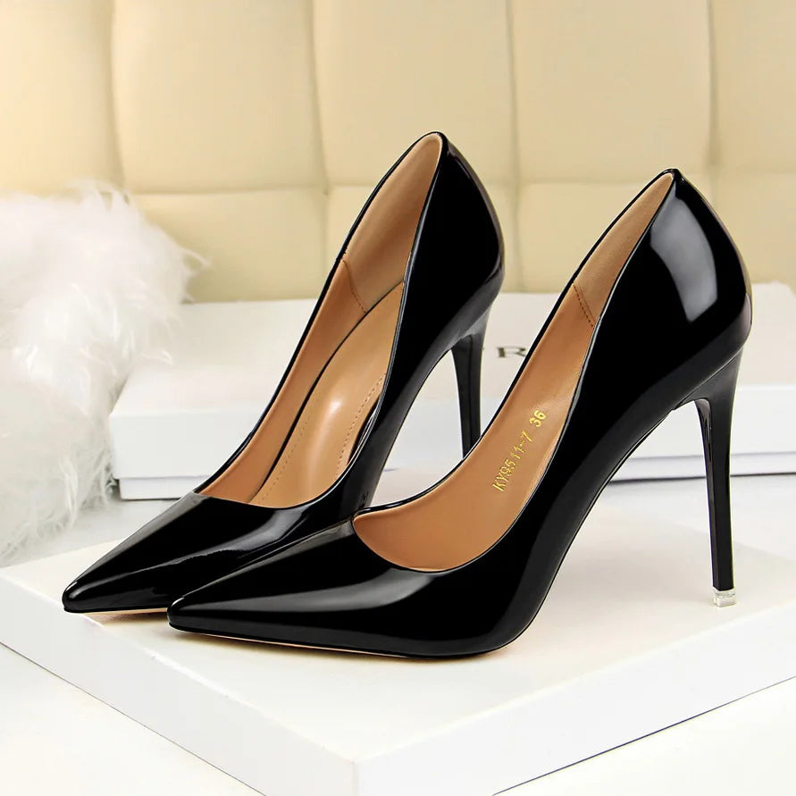 2023 Plus Size 43 Newest Women 10.5cm High Heels Gold Pumps Female Stripper Tacons Lady Shoes High Heels Scarpins Fetish Shoes