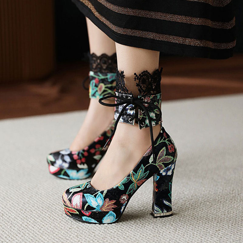 Chunky Heel Fashion Women's Shoes Spring And Autumn Single Shoes High Heels