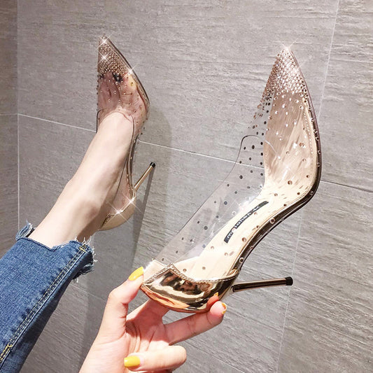 Transparent Bridesmaid Pointed Stiletto Heel