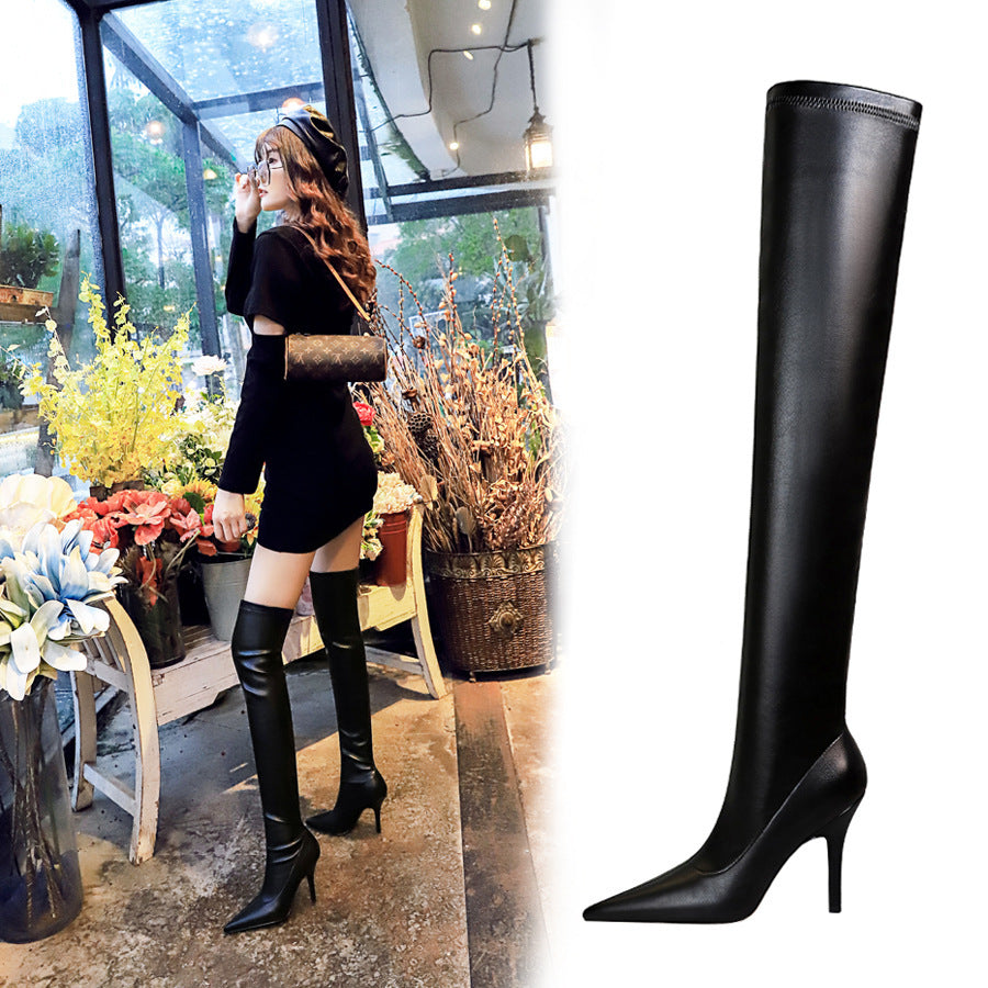 Skinny High-heeled Pointed Pedicure Stovepipe Over-the-knee Boots